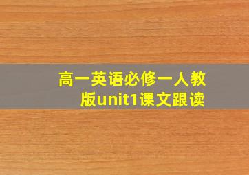 高一英语必修一人教版unit1课文跟读