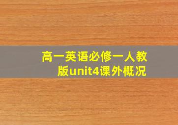 高一英语必修一人教版unit4课外概况