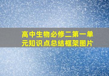 高中生物必修二第一单元知识点总结框架图片