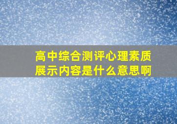 高中综合测评心理素质展示内容是什么意思啊