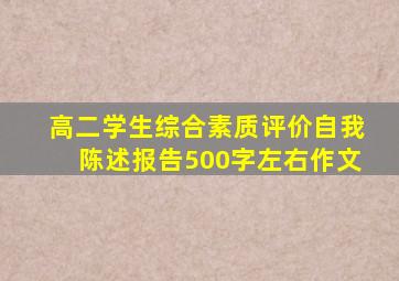 高二学生综合素质评价自我陈述报告500字左右作文