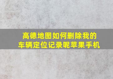 高德地图如何删除我的车辆定位记录呢苹果手机