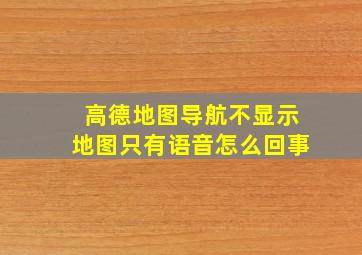 高德地图导航不显示地图只有语音怎么回事