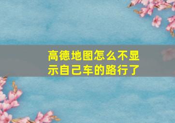 高德地图怎么不显示自己车的路行了