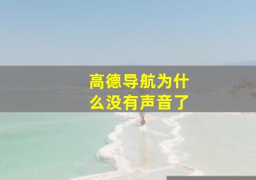 高德导航为什么没有声音了