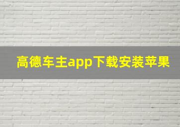 高德车主app下载安装苹果