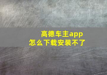 高德车主app怎么下载安装不了