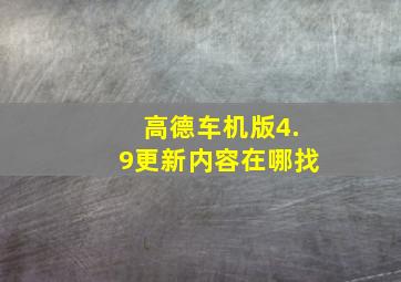 高德车机版4.9更新内容在哪找