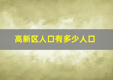 高新区人口有多少人口