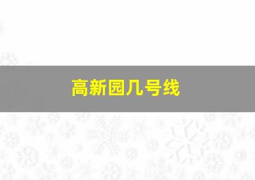 高新园几号线