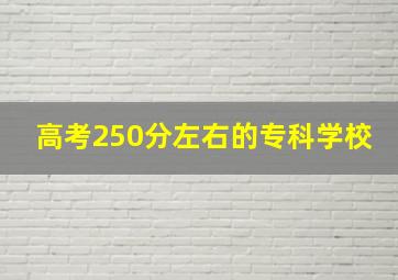 高考250分左右的专科学校