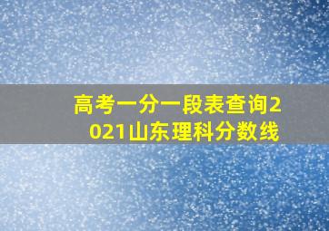 高考一分一段表查询2021山东理科分数线