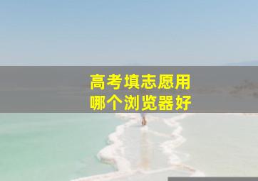 高考填志愿用哪个浏览器好