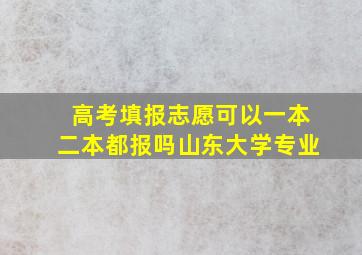 高考填报志愿可以一本二本都报吗山东大学专业