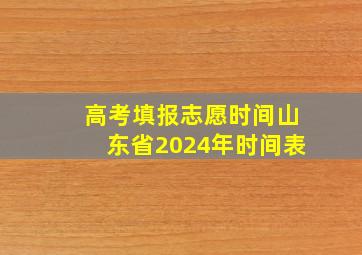 高考填报志愿时间山东省2024年时间表