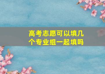 高考志愿可以填几个专业组一起填吗