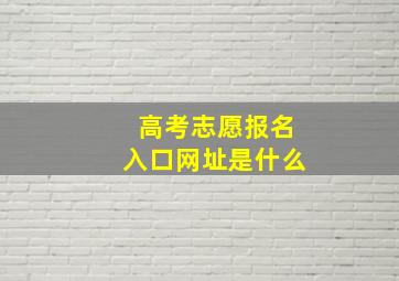 高考志愿报名入口网址是什么