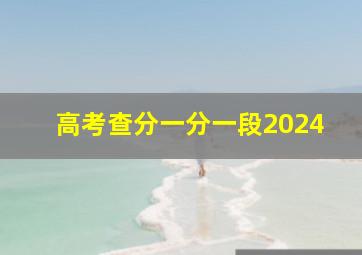 高考查分一分一段2024