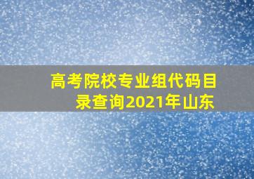 高考院校专业组代码目录查询2021年山东