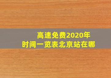 高速免费2020年时间一览表北京站在哪