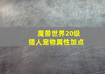 魔兽世界20级猎人宠物属性加点