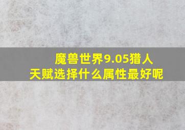 魔兽世界9.05猎人天赋选择什么属性最好呢