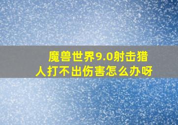 魔兽世界9.0射击猎人打不出伤害怎么办呀