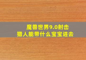 魔兽世界9.0射击猎人能带什么宝宝进去