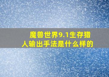 魔兽世界9.1生存猎人输出手法是什么样的