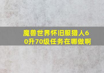 魔兽世界怀旧服猎人60升70级任务在哪做啊