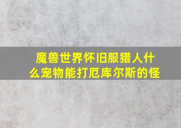 魔兽世界怀旧服猎人什么宠物能打厄库尔斯的怪