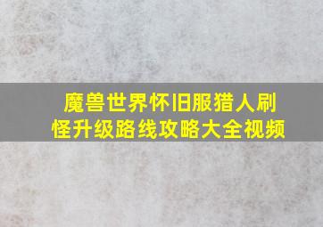 魔兽世界怀旧服猎人刷怪升级路线攻略大全视频