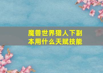 魔兽世界猎人下副本用什么天赋技能