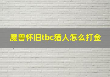 魔兽怀旧tbc猎人怎么打金