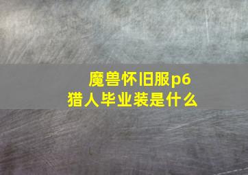 魔兽怀旧服p6猎人毕业装是什么