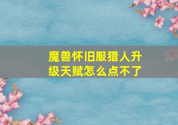 魔兽怀旧服猎人升级天赋怎么点不了