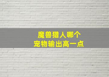 魔兽猎人哪个宠物输出高一点