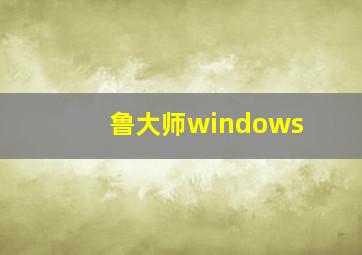 鲁大师windows