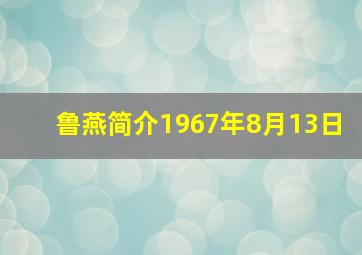 鲁燕简介1967年8月13日