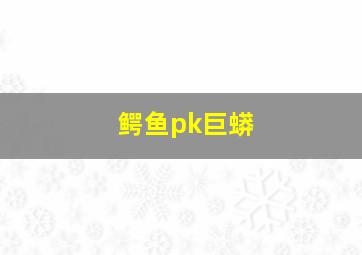 鳄鱼pk巨蟒