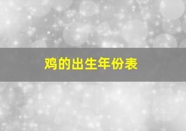 鸡的出生年份表