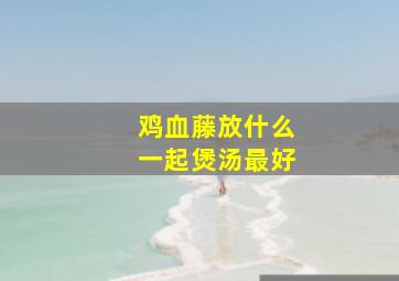 鸡血藤放什么一起煲汤最好