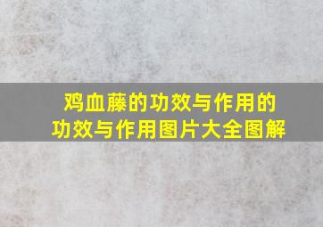 鸡血藤的功效与作用的功效与作用图片大全图解