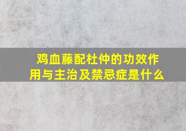 鸡血藤配杜仲的功效作用与主治及禁忌症是什么