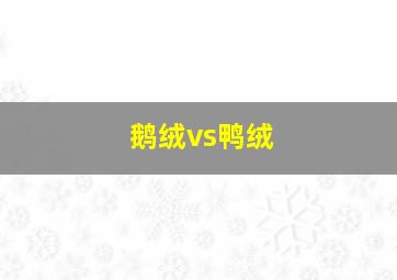 鹅绒vs鸭绒