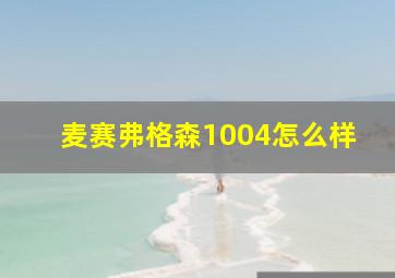 麦赛弗格森1004怎么样