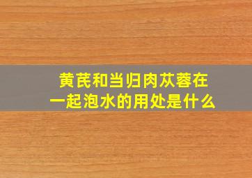 黄芪和当归肉苁蓉在一起泡水的用处是什么