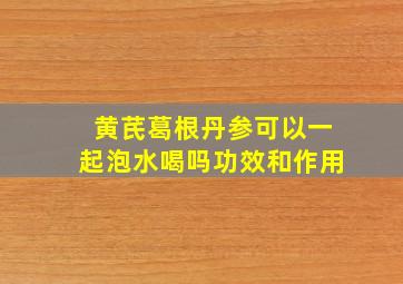 黄芪葛根丹参可以一起泡水喝吗功效和作用