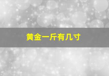 黄金一斤有几寸