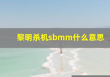 黎明杀机sbmm什么意思